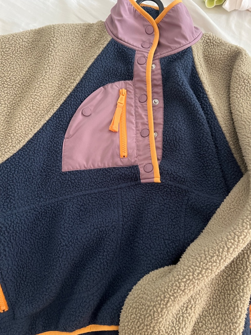Free People Navy, Tan & Mauve Colorblock hit the slopes jacket - Picture 9 of 10